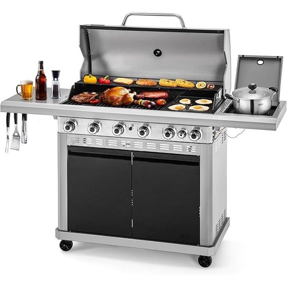 MFSTUDIO 7-Burner Gas Grill with Side Burners