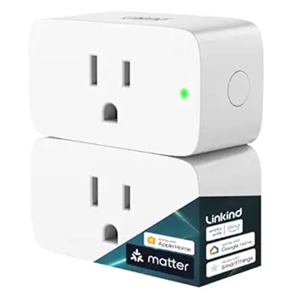 Linkind Matter Smart Plug 2-Pack with Alexa & Apple Home
