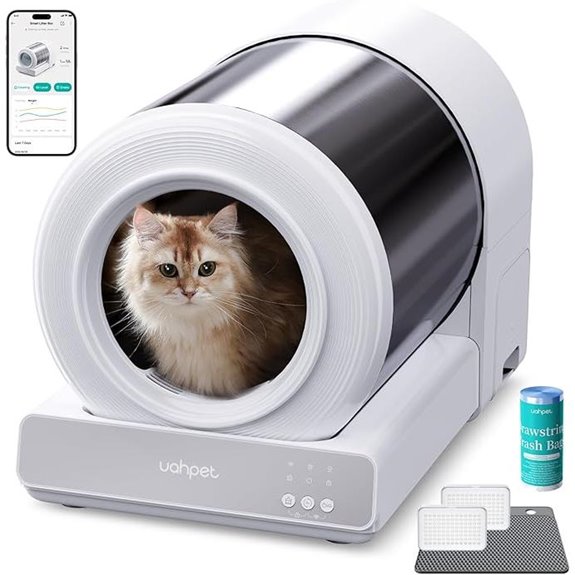 Self-Cleaning Stainless Steel Cat Litter Box with App