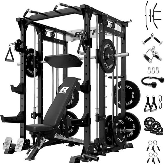 RitFit Smith Machine Power Cage with Accessories