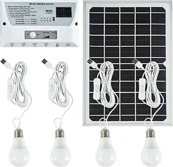 Solar Powered Indoor & Outdoor Pendant Lights with 4 LEDs
