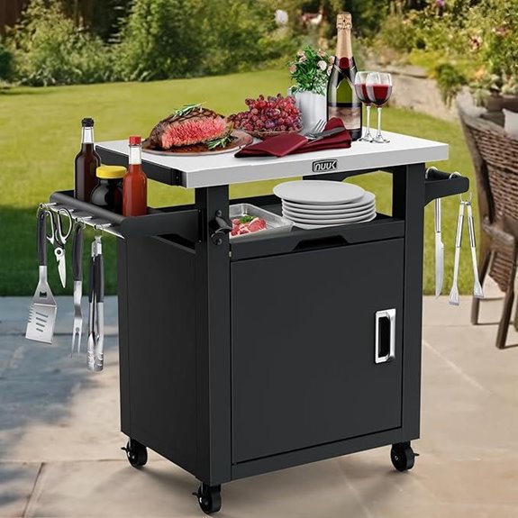 Nuuk Grill Table with Storage Stainless Steel Top