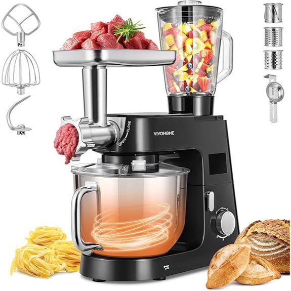VIVOHOME 9-in-1 Kitchen Stand Mixer with Attachments