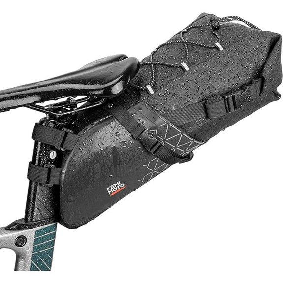 KEMIMOTO Waterproof Bike Saddle Bag with Reflective Panel