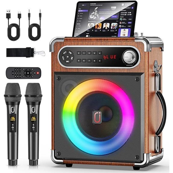 Wireless Karaoke Machine with Microphones and Bluetooth