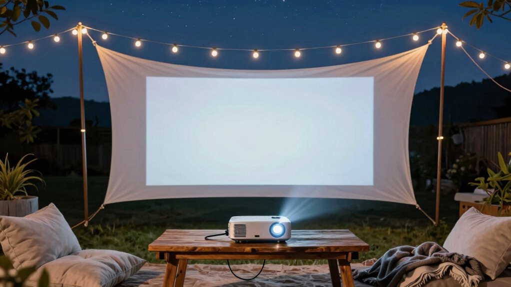 set projector and screen