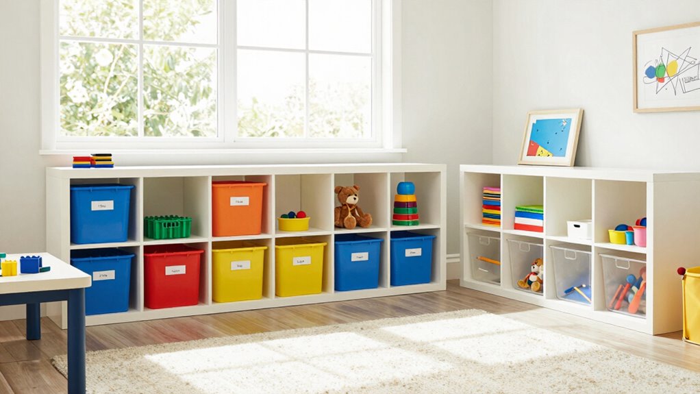 consistent adaptable playroom organization