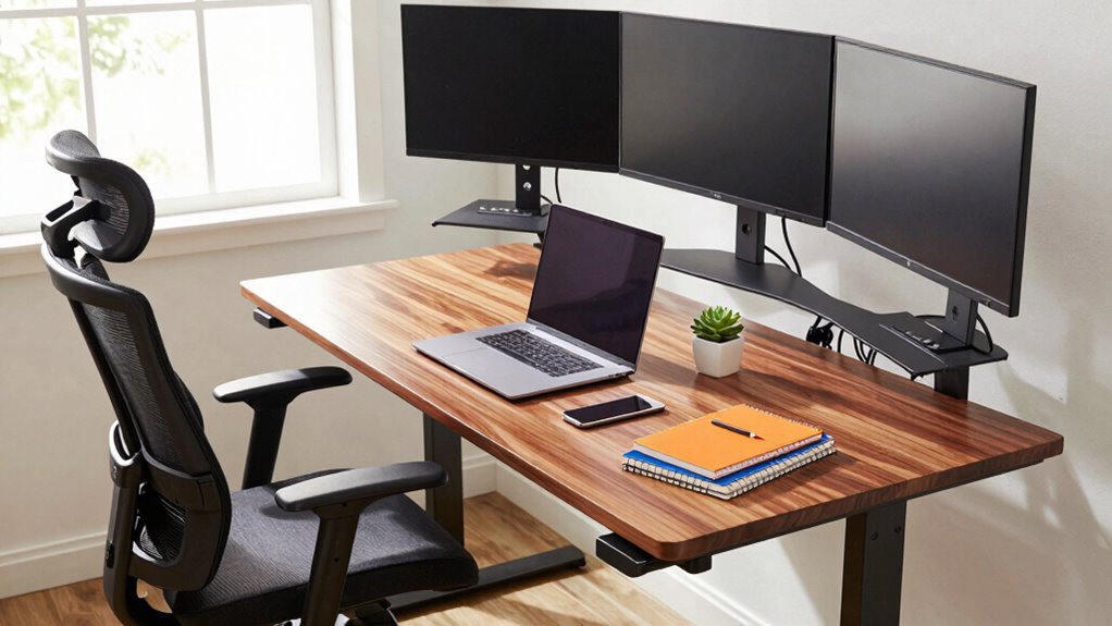 balanced ergonomic workspace setup