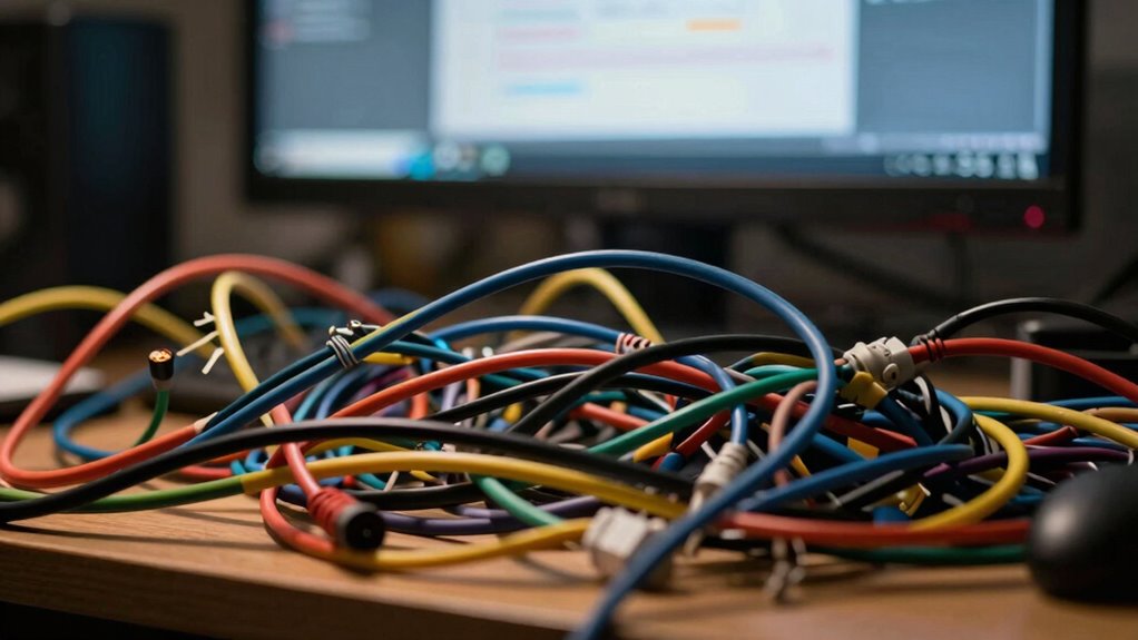 cluttered cables distract quickly