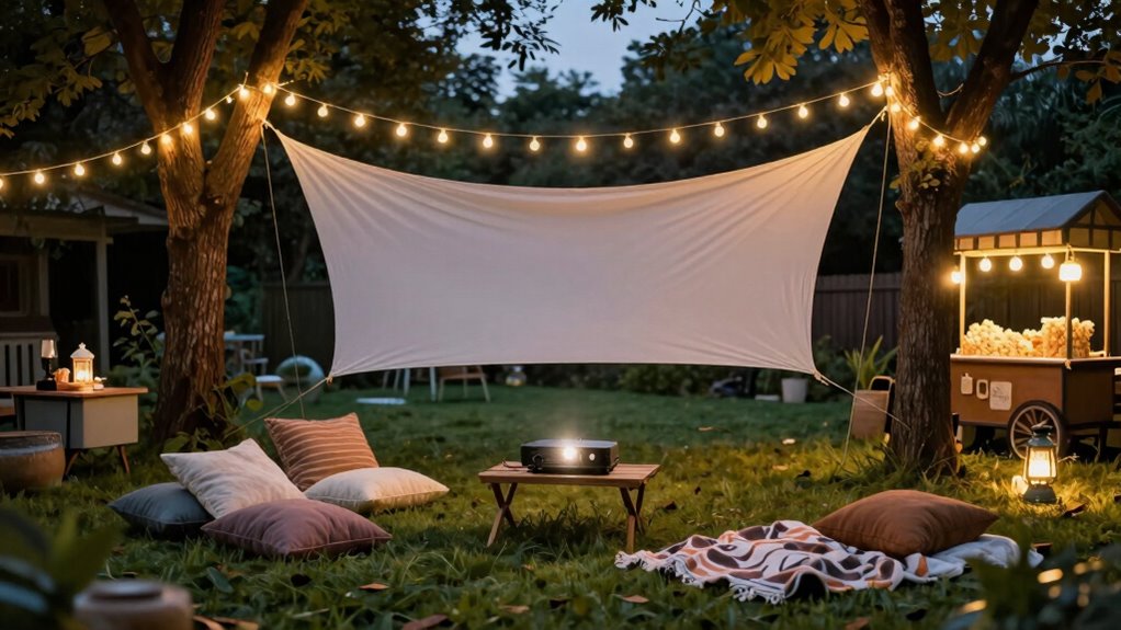 easy outdoor movie setup