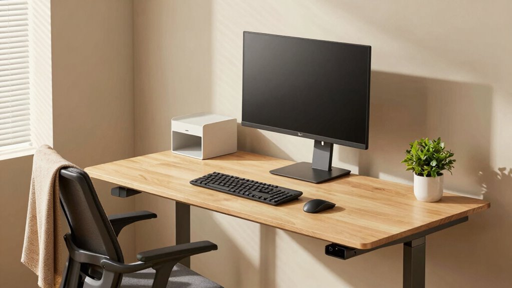 ergonomic organized well lit workspace