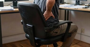 office chair back blame