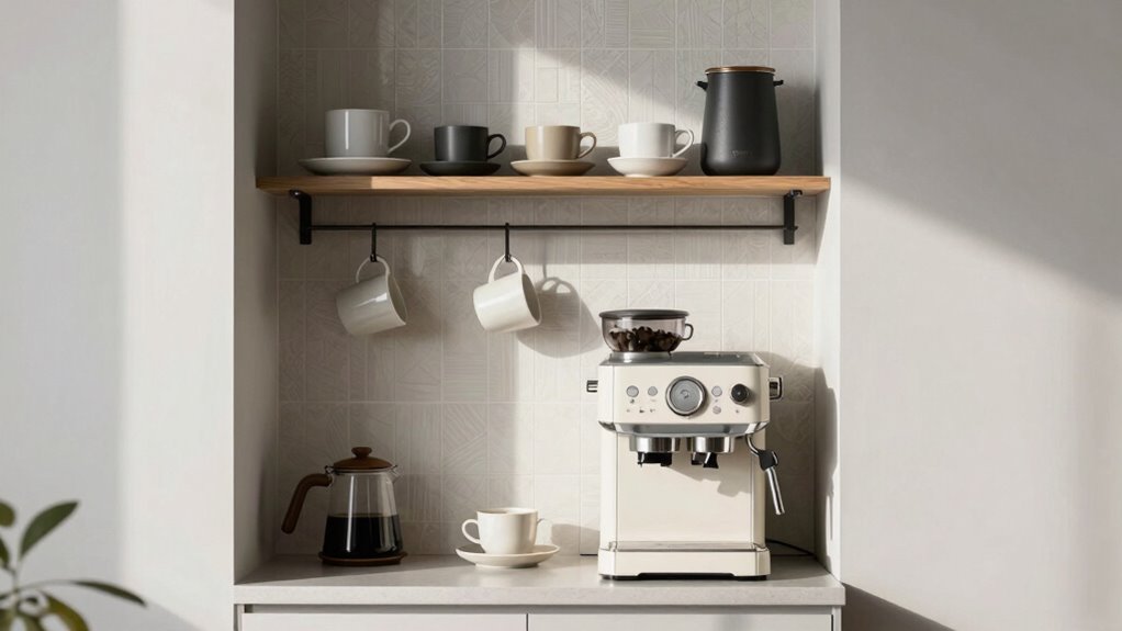 organized compact coffee station