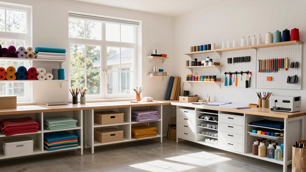 organized well lit creative space
